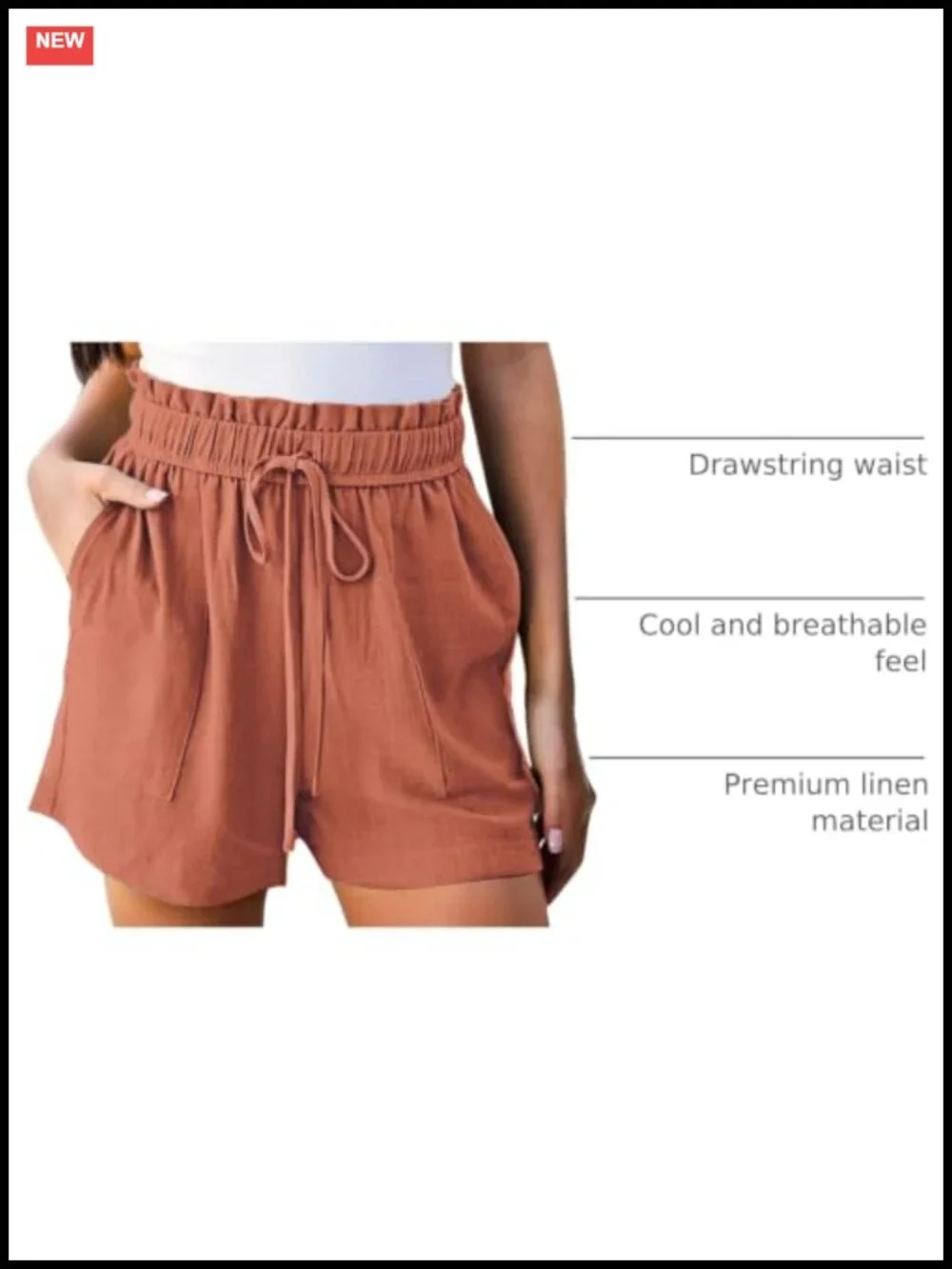 High Waisted Wide Leg Linen Blend Shorts with Pockets for Women Casual Summer